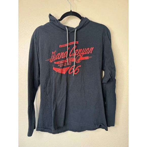 Men's Black Long Sleeve Grand Canyon Hooded Shirt, long sleeve shirt,‎ - Picture 2 of 4